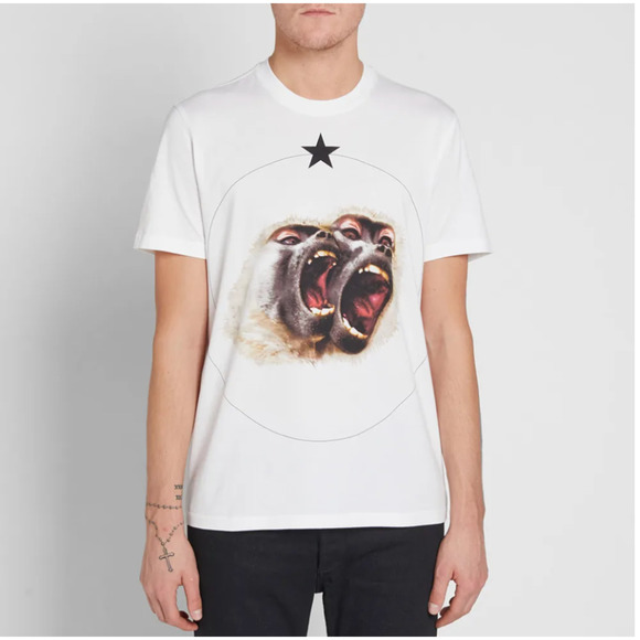 GIVENCHY *White* Monkey Brothers T-shirt Cuban Fit XL New without tag - Picture 2 of 10